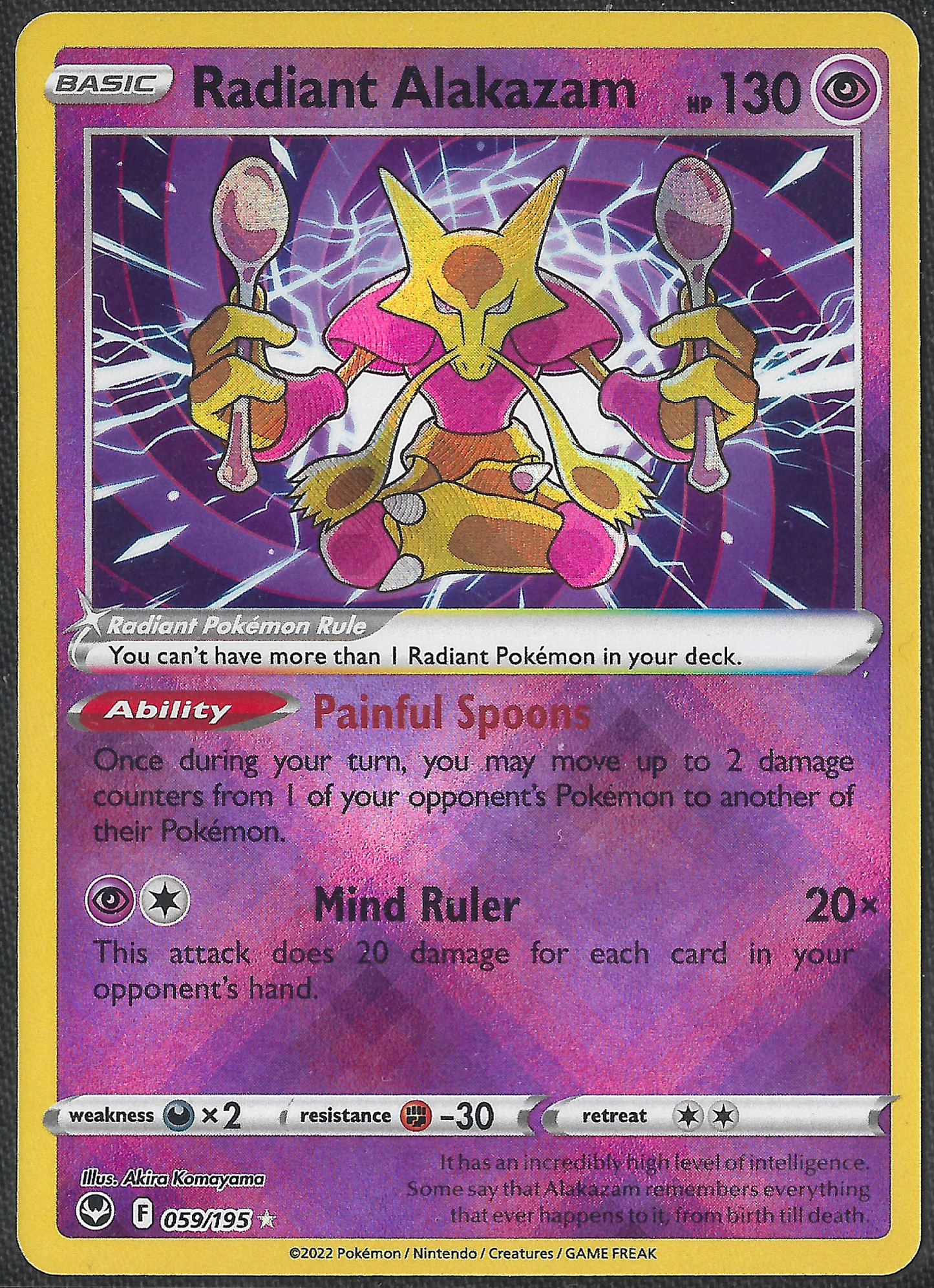 Radiant Alakazam - 59/195 - Silver Tempest - Holo Rare