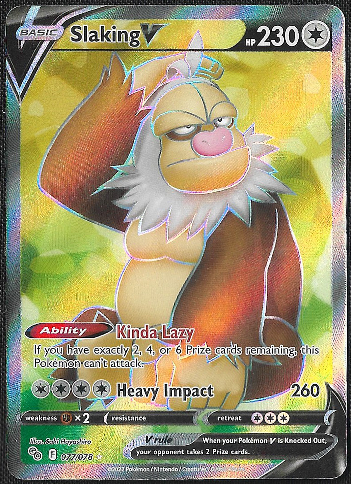 Slaking V - 77/78 - Pokémon GO - Ultra Rare
