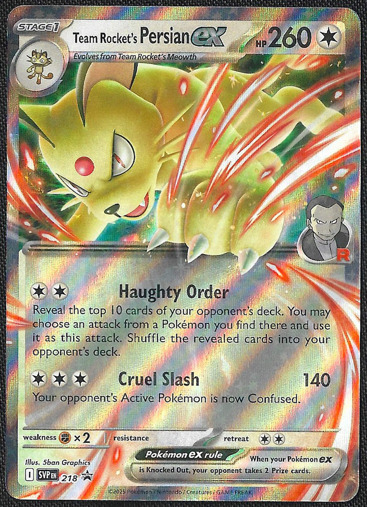 Team Rocket's Persian ex - 218 - SVP Black Star Promos - Promo