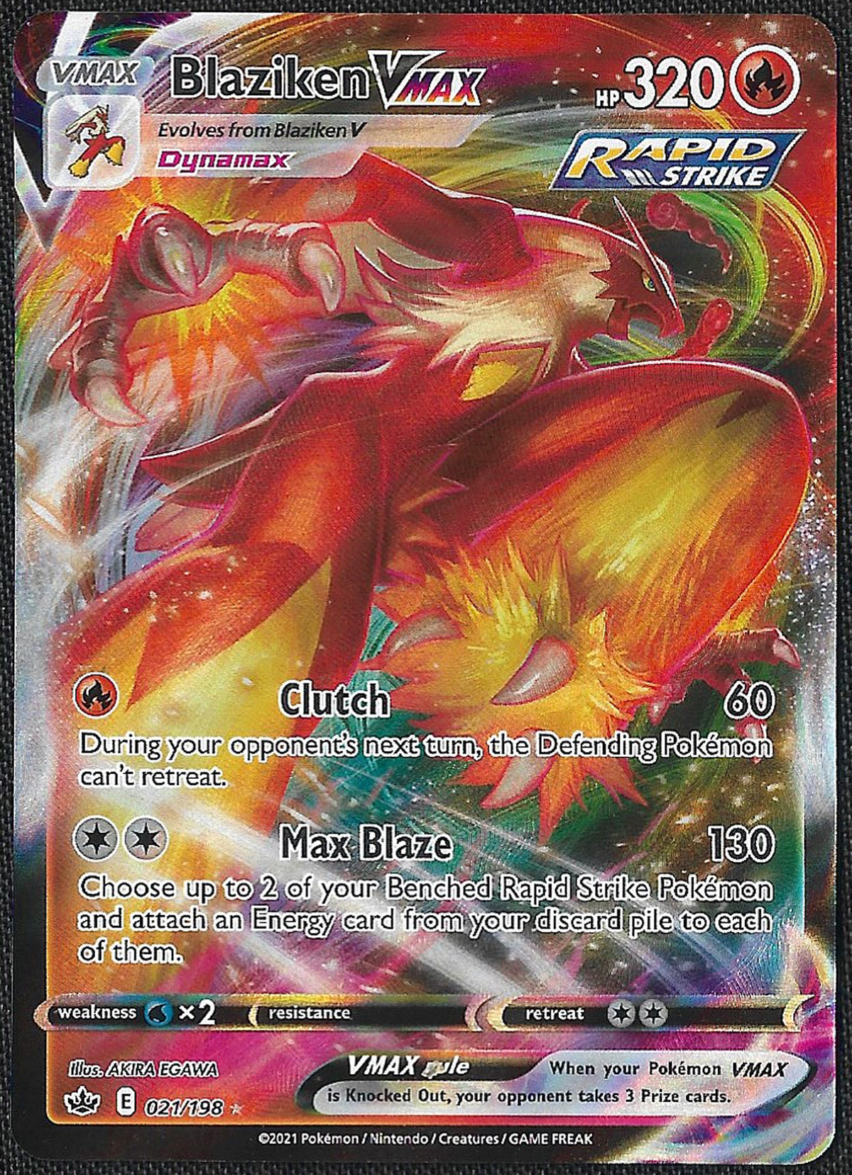 Blaziken VMAX - 21/198 - Chilling Reign - Holo Rare VMAX