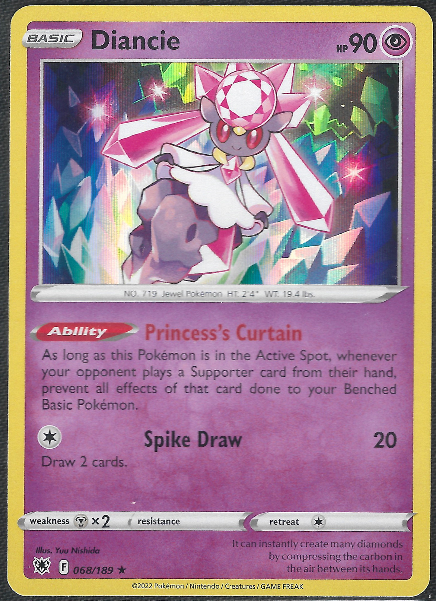 Diancie - 68/189 - Astral Radiance - Holo Rare