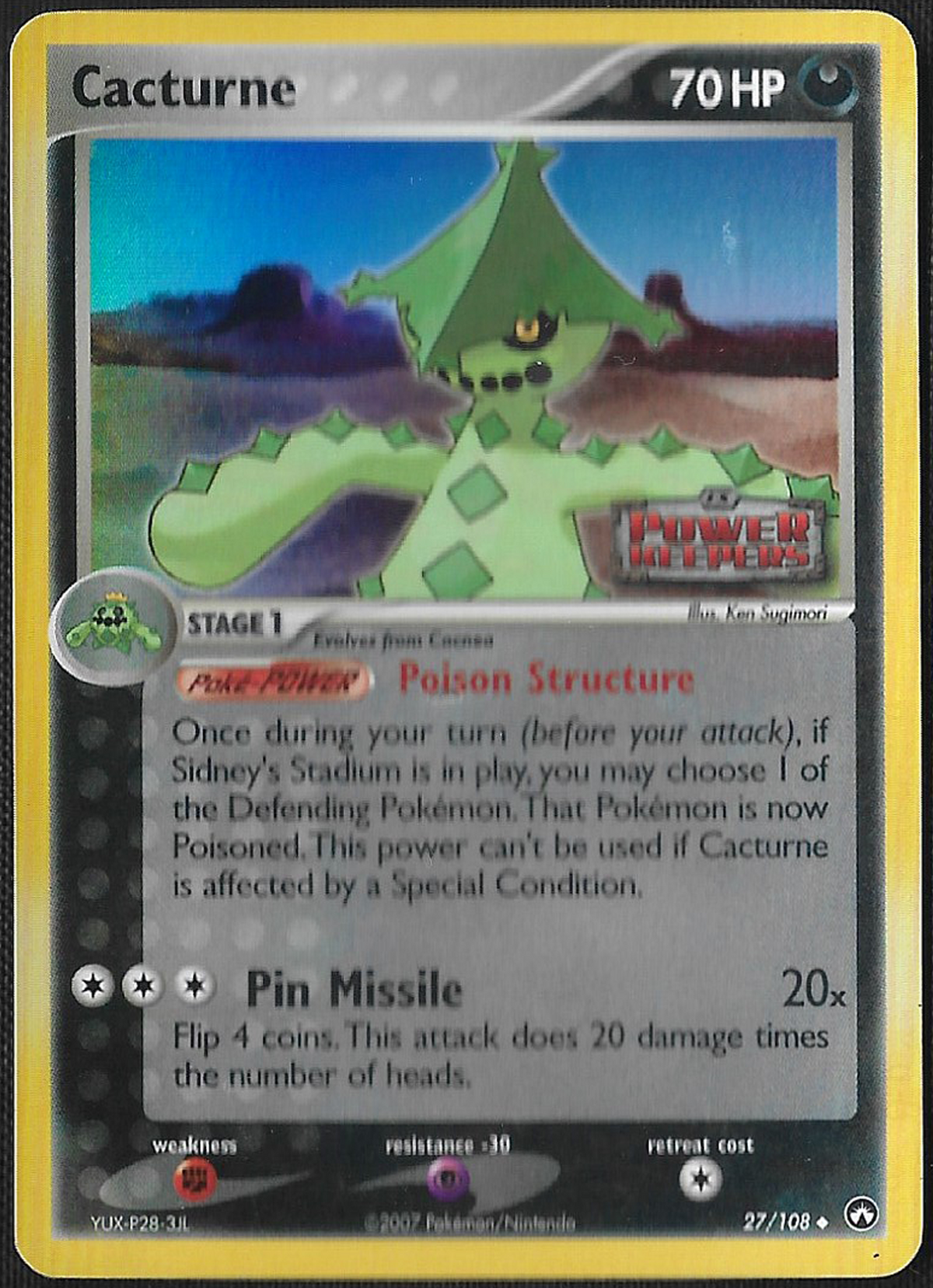Cacturne - 27/108 - Power Keepers - Uncommon - Reverse Holo