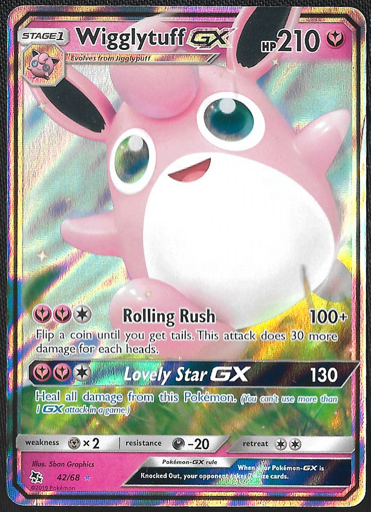 Wigglytuff GX - 42/68 - Hidden Fates - Ultra Rare
