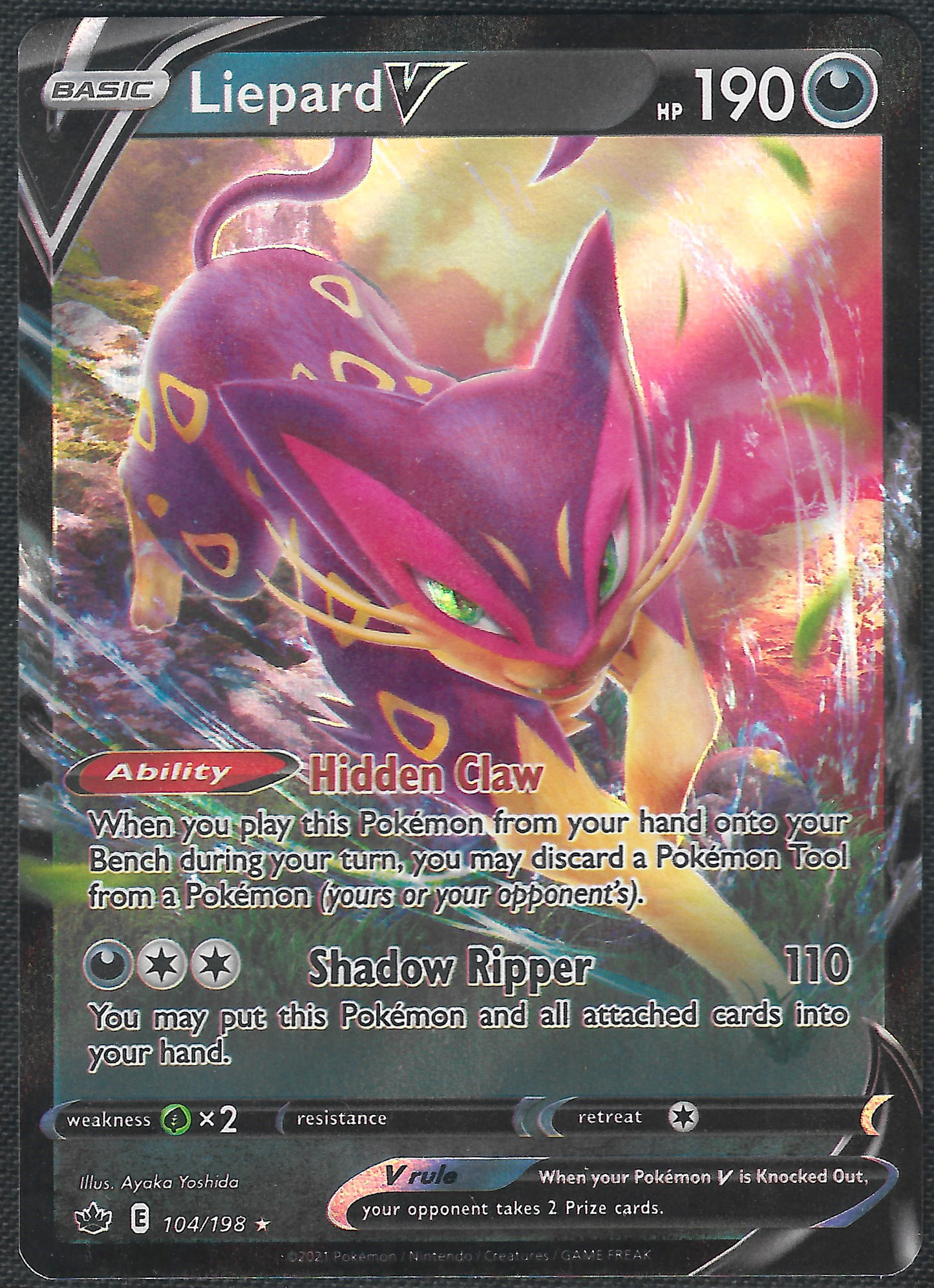 Liepard V - 104/198 - Chilling Reign - Holo V