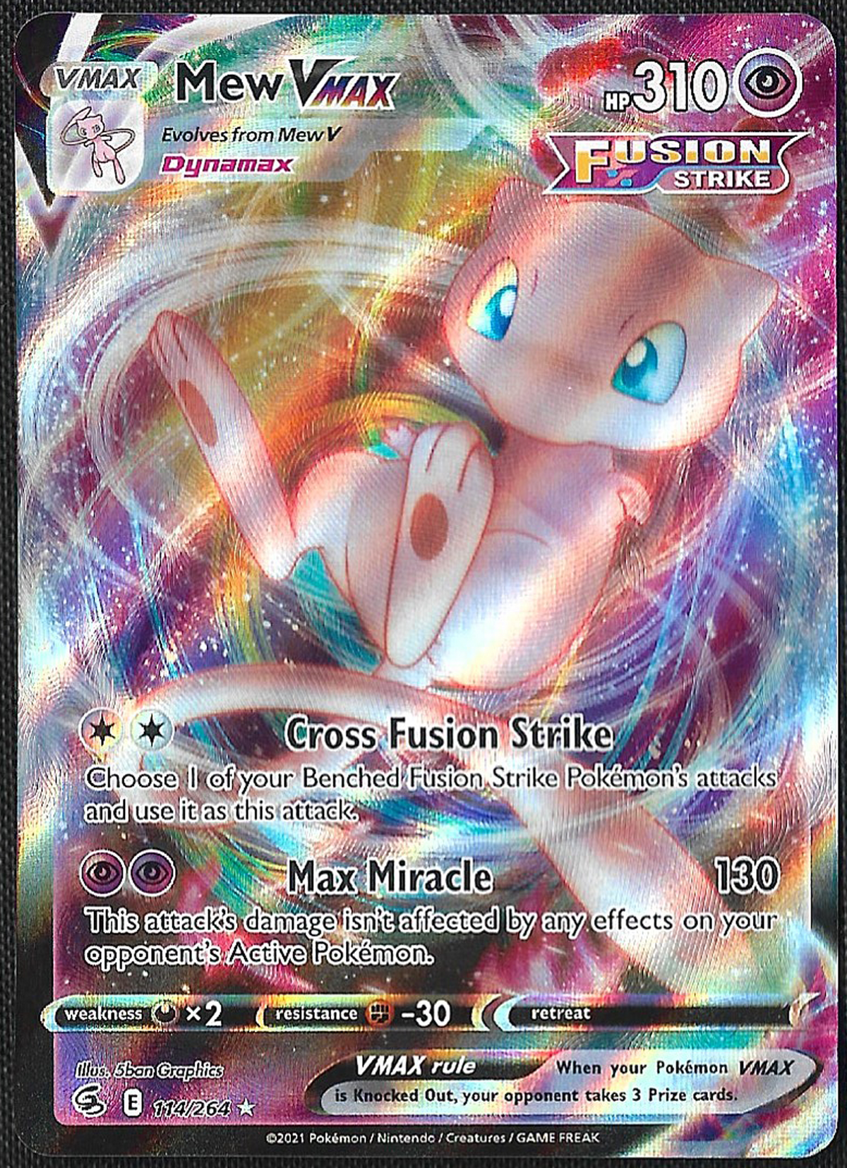Mew VMAX - 114/264 - Fusion Strike - Holo Rare VMAX