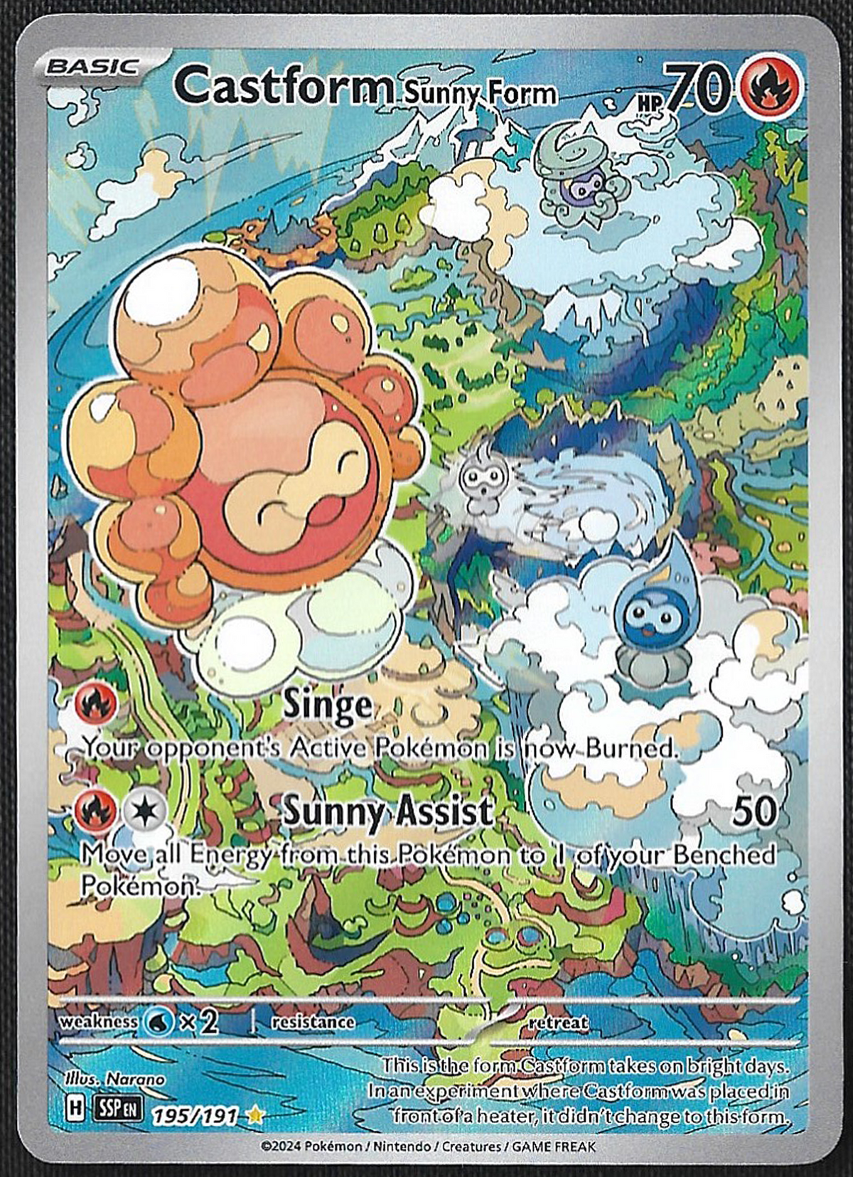 Castform Sunny Form - 195/191 - Surging Sparks - Illustration Rare