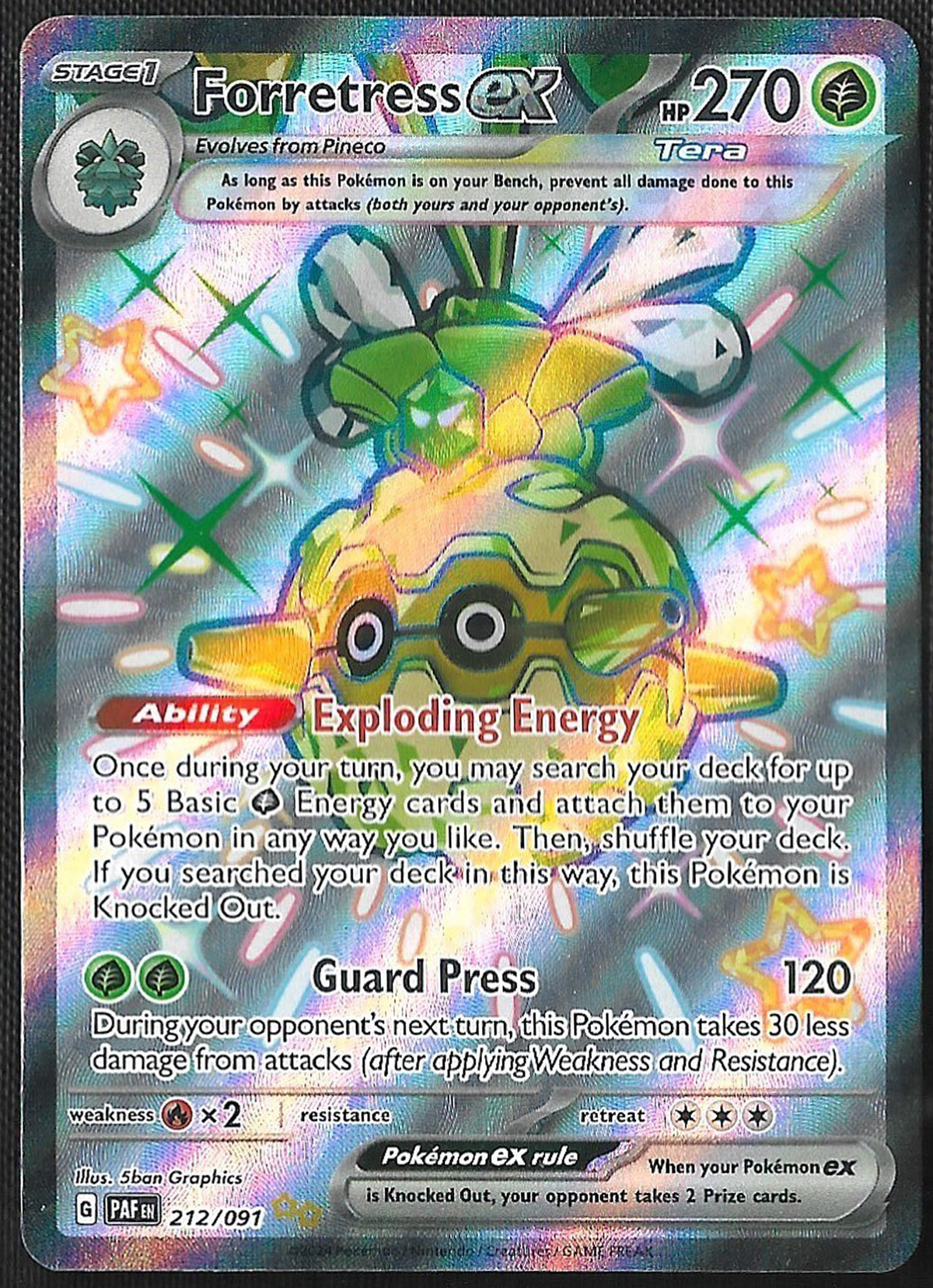 Forretress ex - 212/91 - Paldean Fates - Shiny Ultra Rare