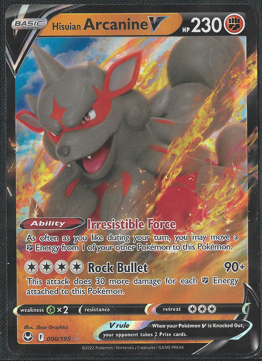 Hisuian Arcanine V - 90/195 - Silver Tempest - Holo V