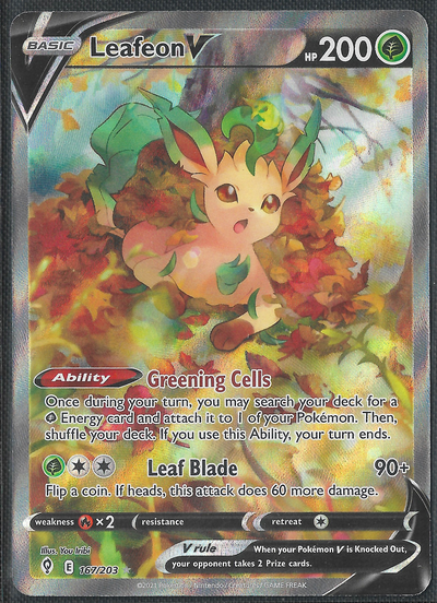 Leafeon V - 167/203 - Evolving Skies - Alternate Art
