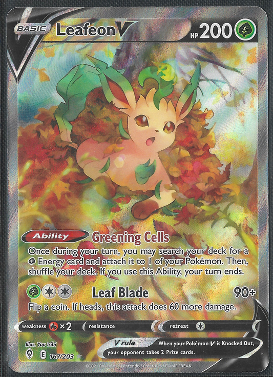 Leafeon V - 167/203 - Evolving Skies - Alternate Art