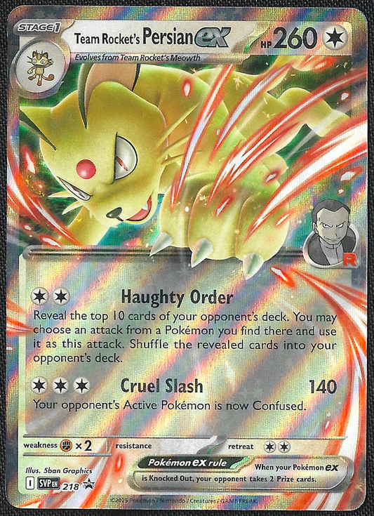 Team Rocket's Persian ex - 218 - SVP Black Star Promos - Promo