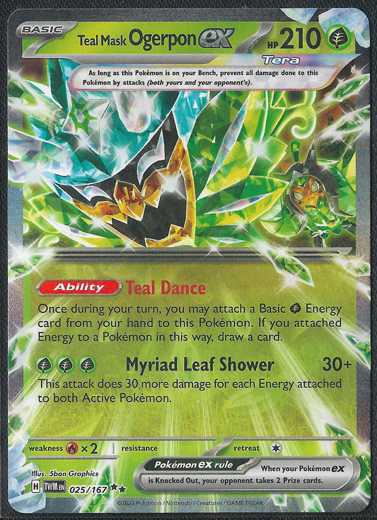 Teal Mask Ogerpon ex - 25/167 - Twilight Masquerade - Holo ex