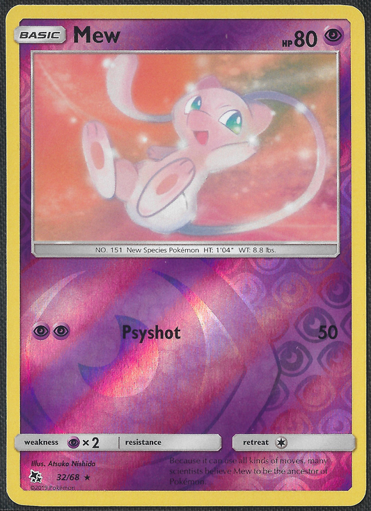 Mew - 32/68 - Hidden Fates - Reverse Rare