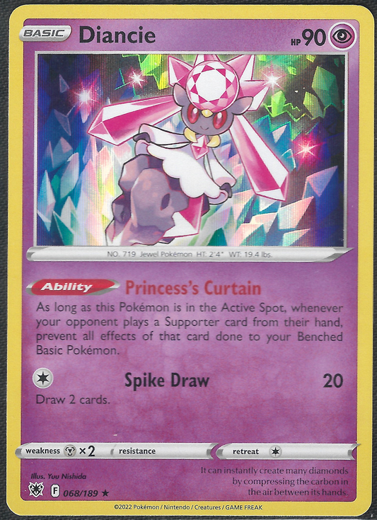 Diancie - 68/189 - Astral Radiance - Holo Rare