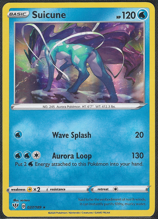 Suicune - 37/189 - Darkness Ablaze - Holo Rare