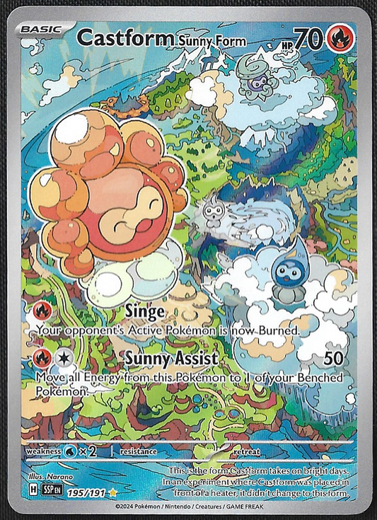 Castform Sunny Form - 195/191 - Surging Sparks - Illustration Rare