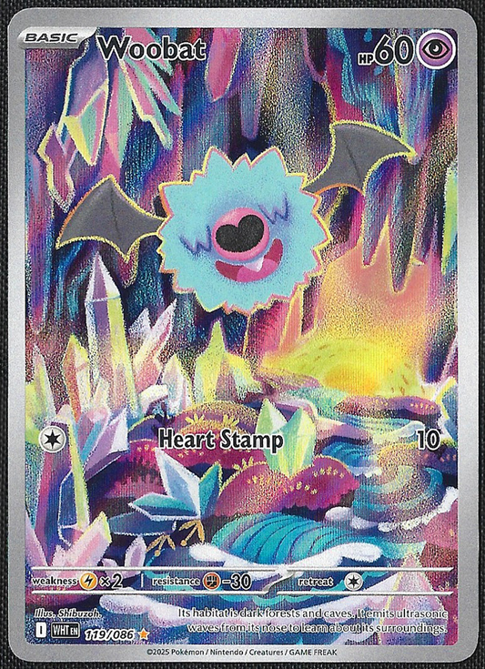 Woobat - 119/86 - White Flare - Illustration Rare